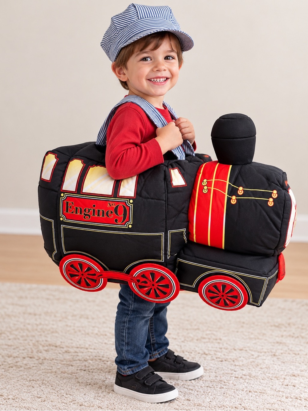 Kids Train Engine Costume 4T Approx Railroad Conductor Halloween Dress Up